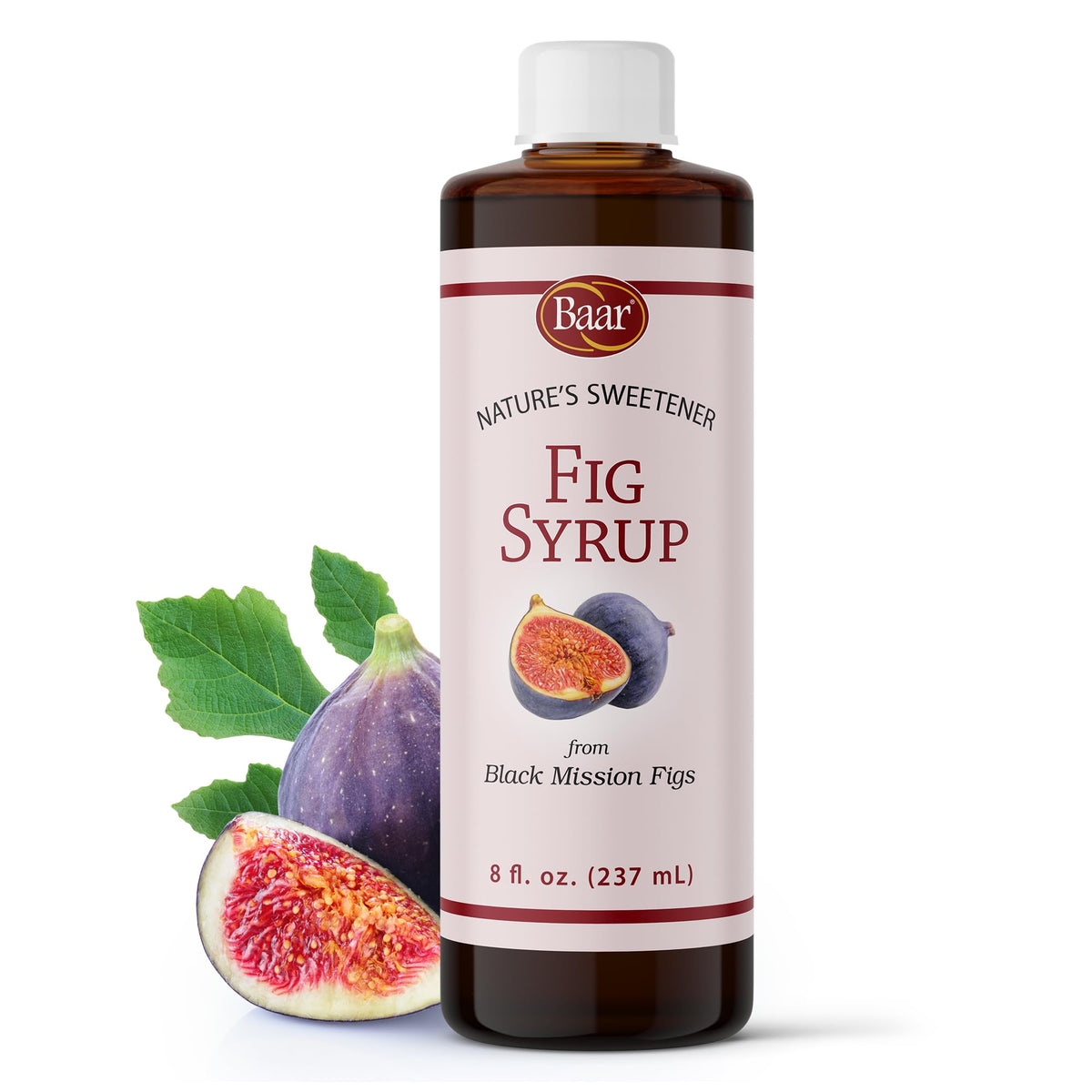 Baar Fig Syrup bottle front view, natural sweetness emphasized.