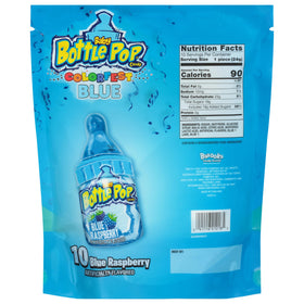 Baby Bottle Pop Colorfest Blue lollipops showing the dipping action for fun