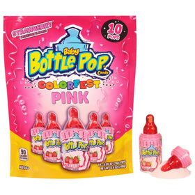 Baby Bottle Pop Colorfest Pink lollipops top for playful party favors.