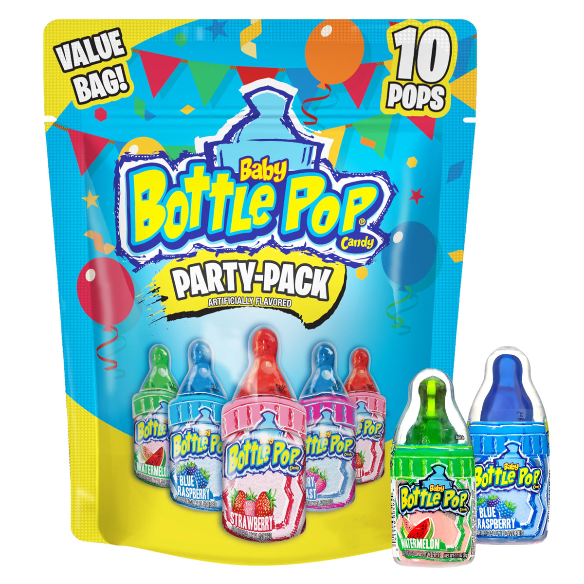Baby Bottle Pop strawberry lollipop with dipping powder for fun party treats