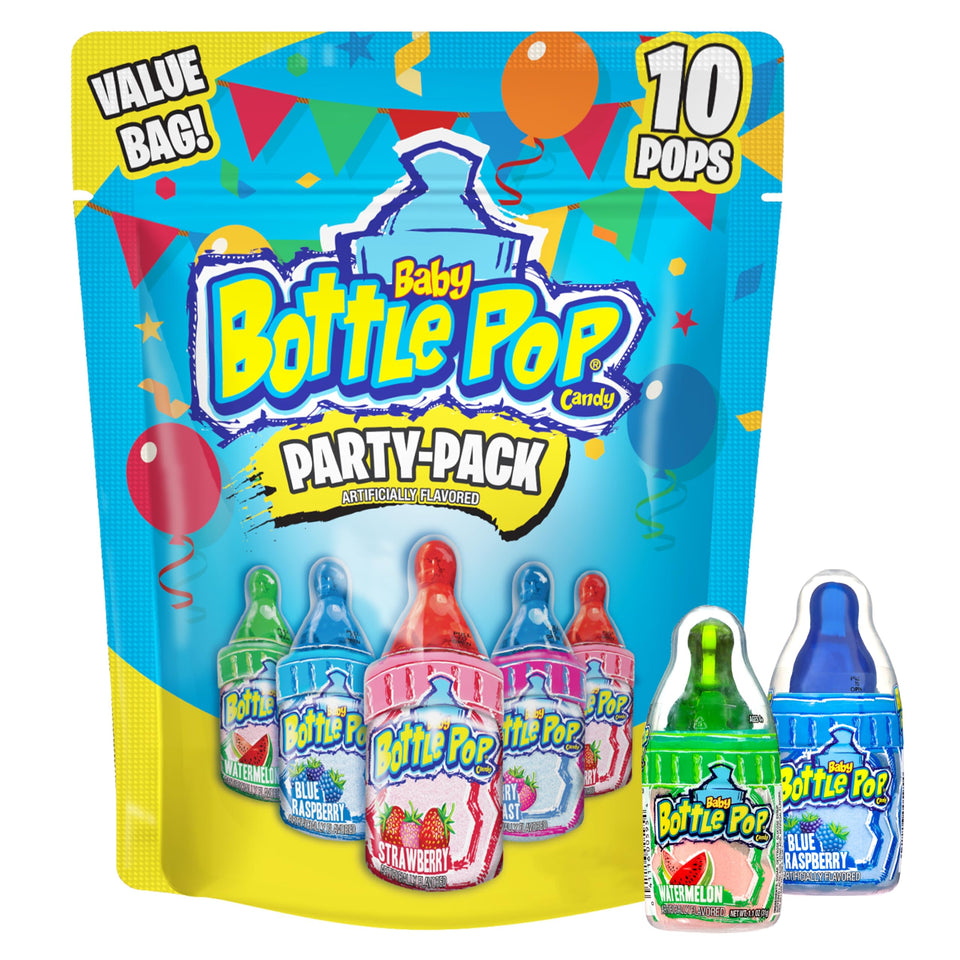 Baby Bottle Pop strawberry lollipop with dipping powder for fun party treats