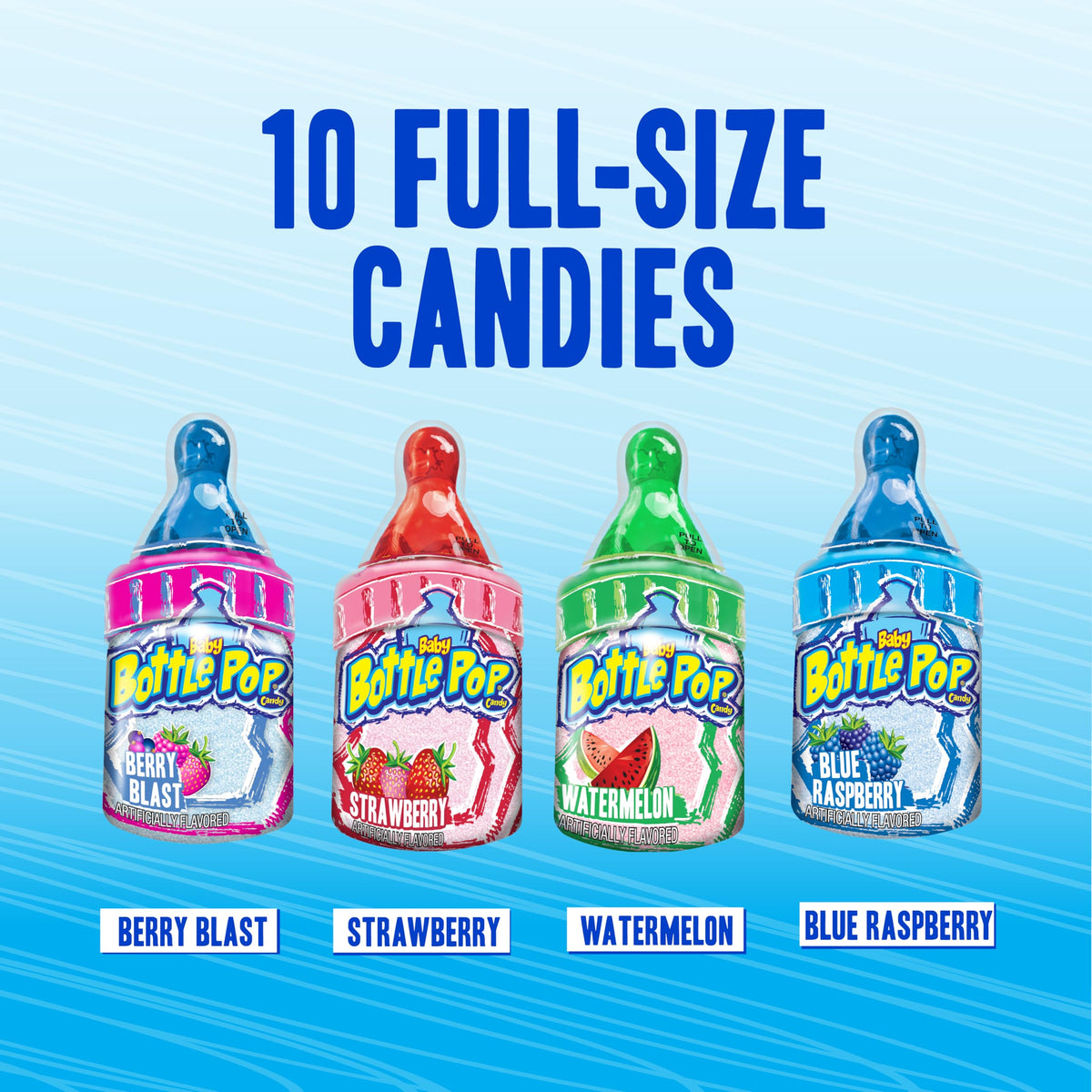 Baby Bottle Pop watermelon lollipop with powder dip for festive celebrations