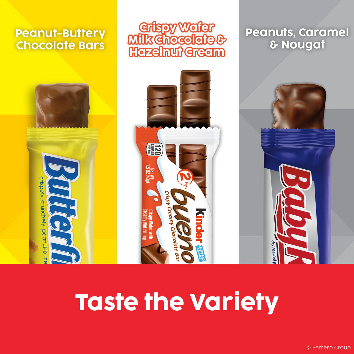 Baby Ruth full-size bar on display, perfect for sharing with friends.