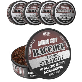BACC OFF Classic Straight Long Cut can front highlights bold flavor and authentic packaging.