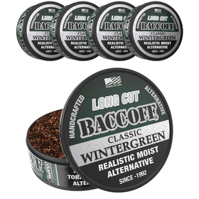 BACC OFF Classic Wintergreen Long Cut can showing authentic flavor and pinch-ready format.