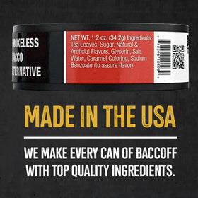 BACC OFF Original Fine Cut can back with authentic design and black tea base