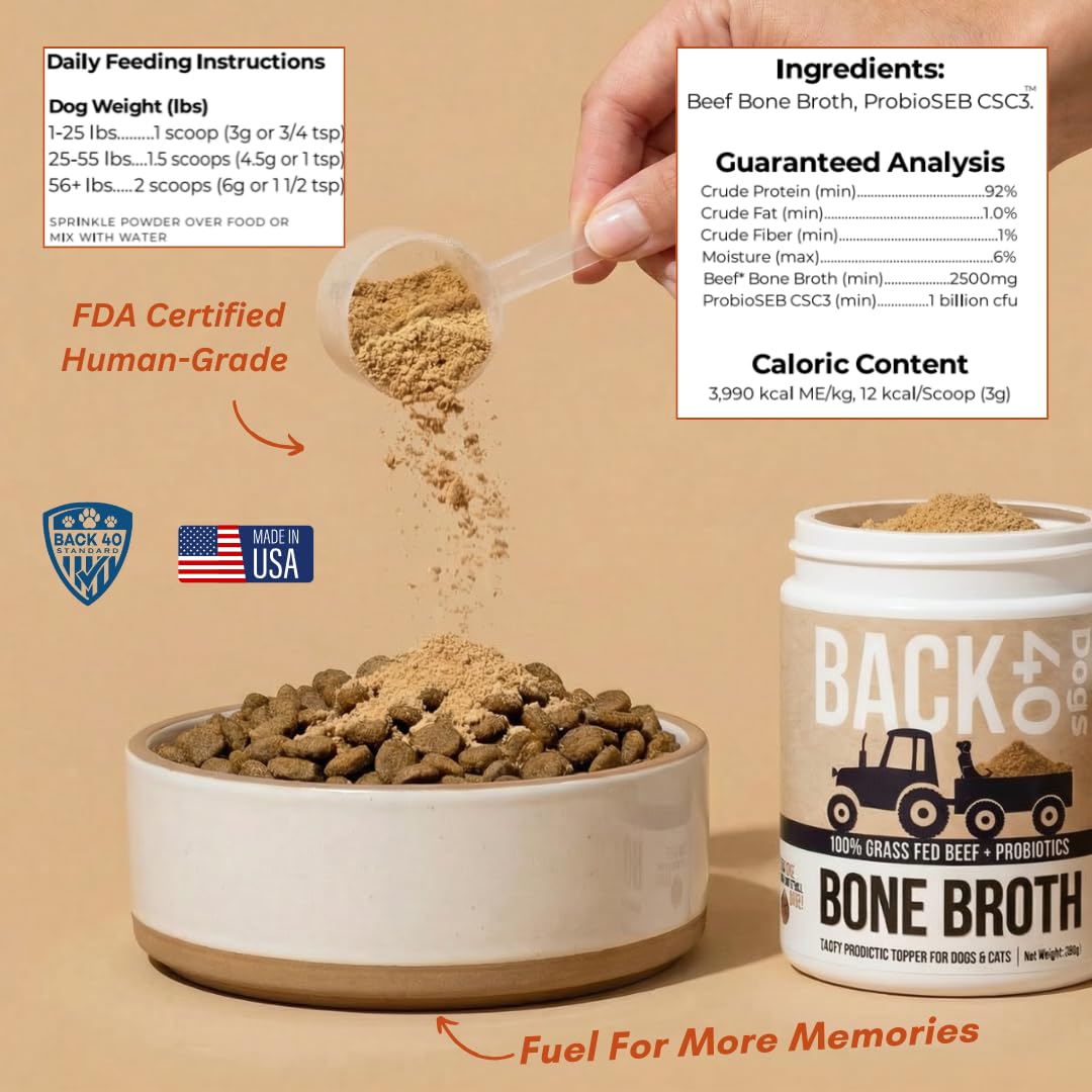 Back 40 Dogs topper on kibble shows easy feeding for picky eaters
