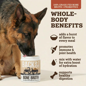 Back 40 Dogs probiotic-enriched topper close-up supports gut-friendly nutrition