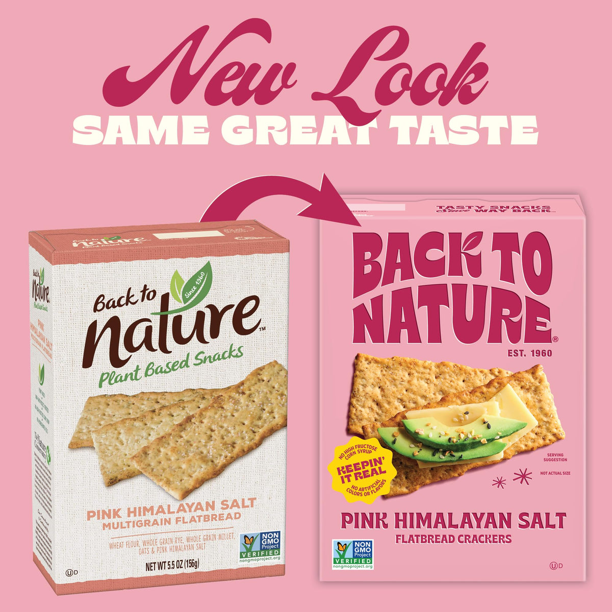 Back To Nature Flatbread Crackers pack of 6 on display for family snacking.