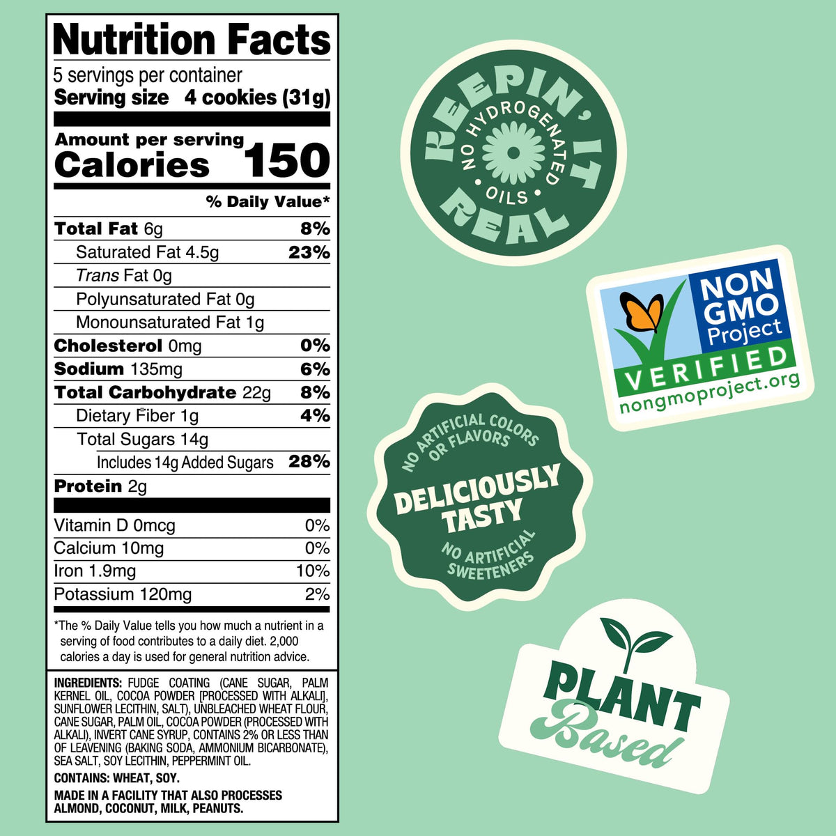 Back to Nature Fudge Mint Cookies dunk in milk, ready for a comforting snack