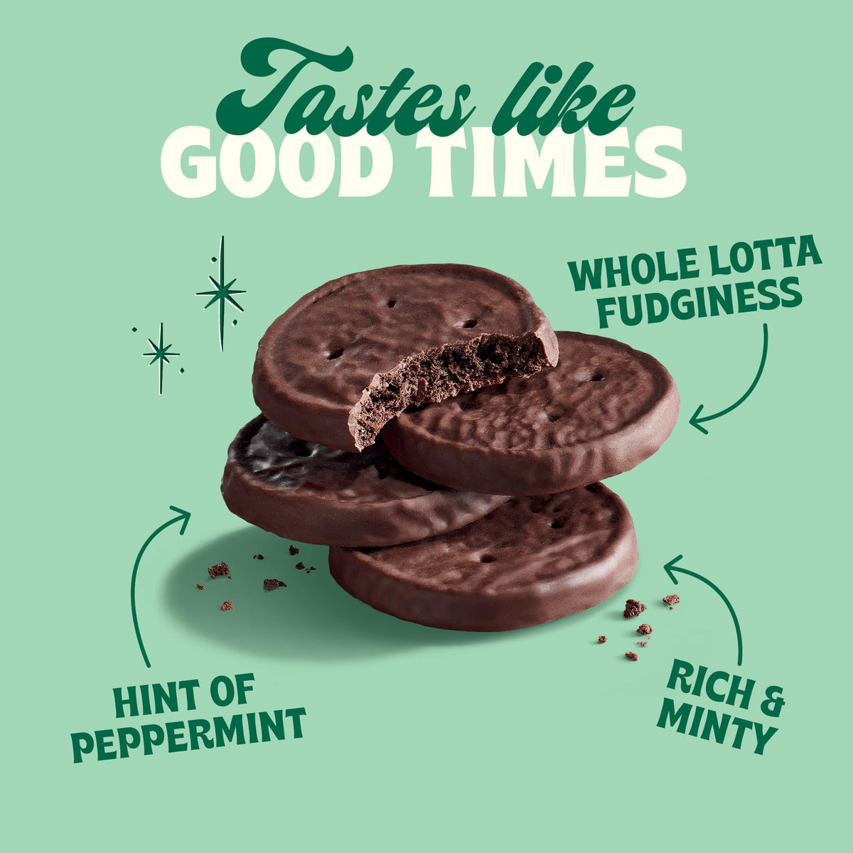 Back to Nature Fudge Mint Cookies on plate offering a refreshing minty bite
