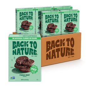 Back to Nature Fudge Mint Cookies closeup showing fudgy center and whole-grain texture