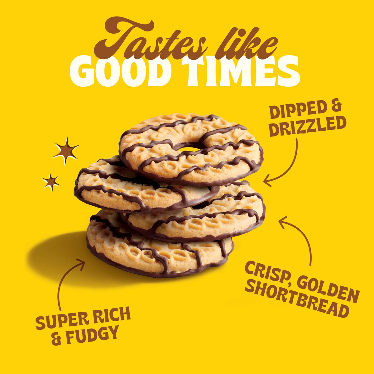 Crispy shortbread base of Back to Nature cookies inviting dunking