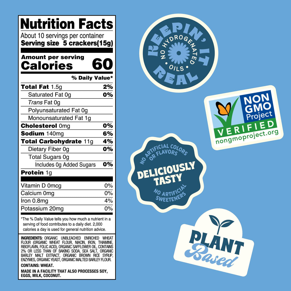 Back To Nature saltine crackers on shelf, ideal with soups and dips.
