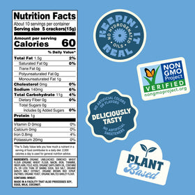 Back To Nature saltine crackers on shelf, ideal with soups and dips.