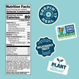 Close-up of Back to Nature Stoneground Wheat Crackers ingredients.