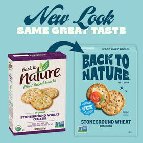 Pantry layout featuring Back to Nature Stoneground Wheat Crackers and whole grains.