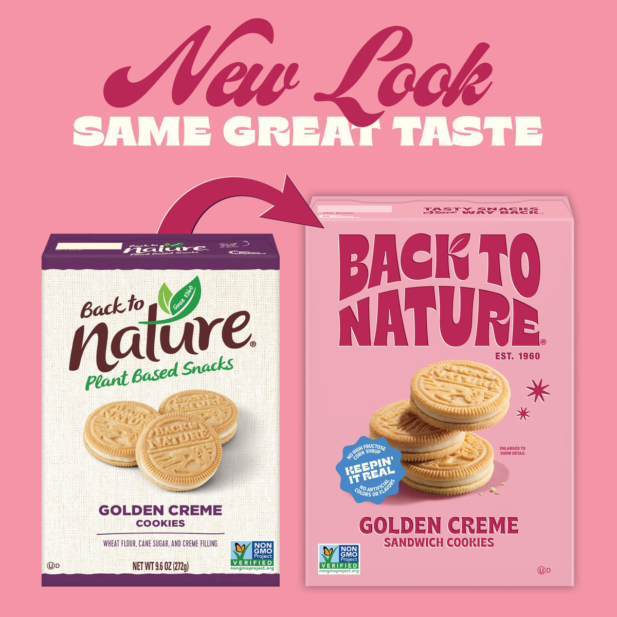 Back to Nature Golden Creme uses wheat flour for familiar crunch.