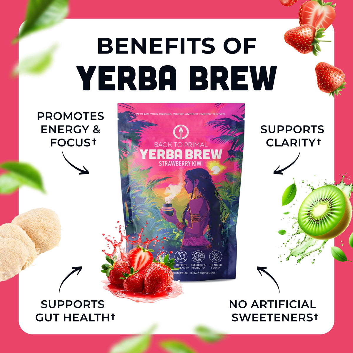 Back to Primal Yerba Brew glass serve shows inviting color and aroma.