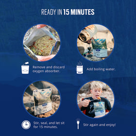 Backpacker's Pantry breakfast-ready granola perfect for on-the-go mornings outdoors.