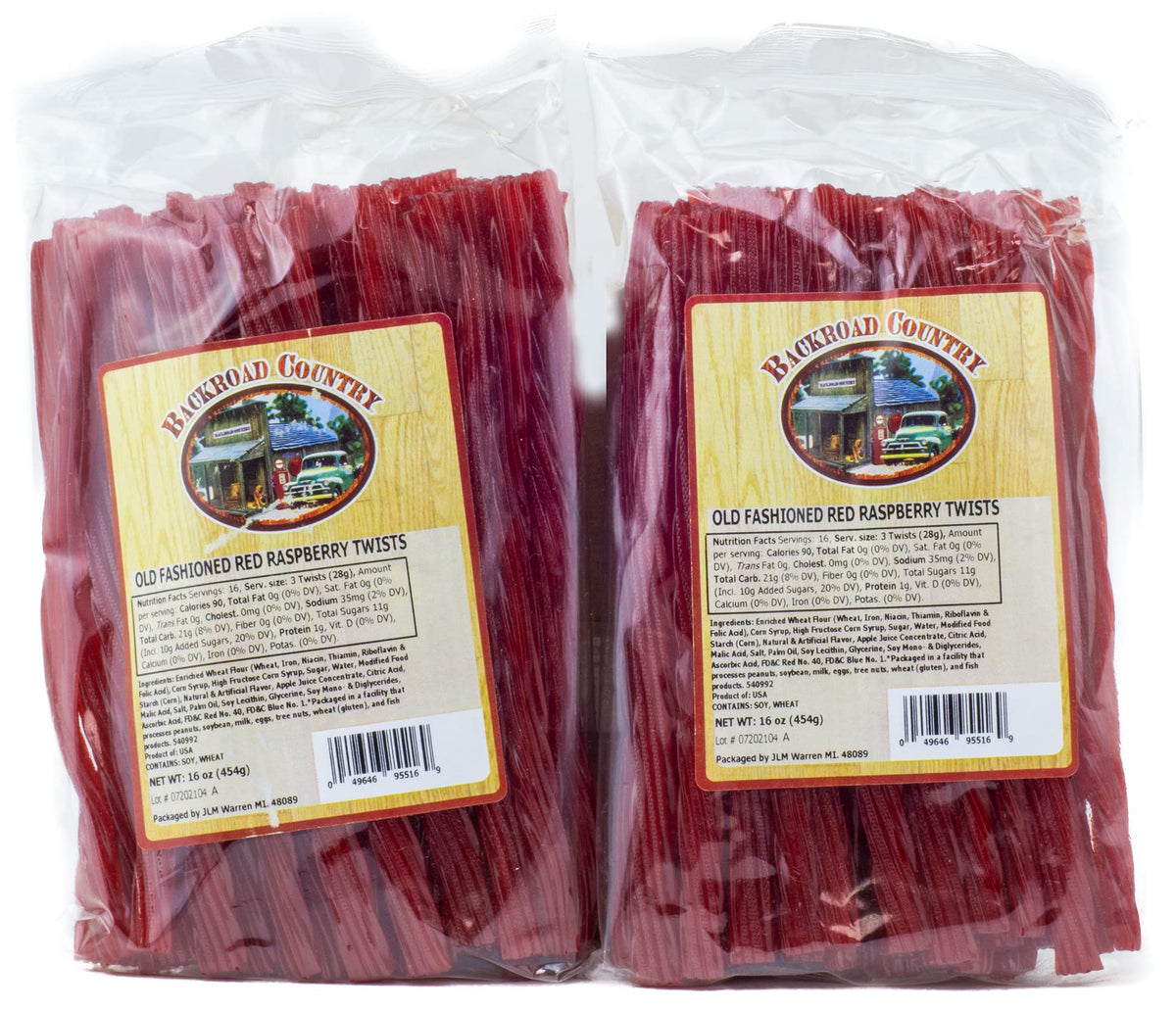Backroad Country Old Fashioned Raspberry Twists licorice candy—bold fruit flavor for snacking and gifting.