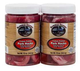Backroad Country pork hocks jar on shelf, ready to eat.