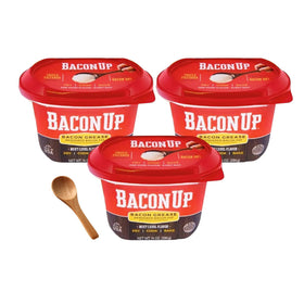 Bacon Up Bacon Grease 14 oz three-pack on shelf for easy meal prep