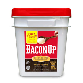 Bacon Up bacon grease tub close-up for rich frying and sautéing.