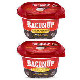 Bacon Up bacon grease tub on shelf, ready to flavor sautéed dishes.