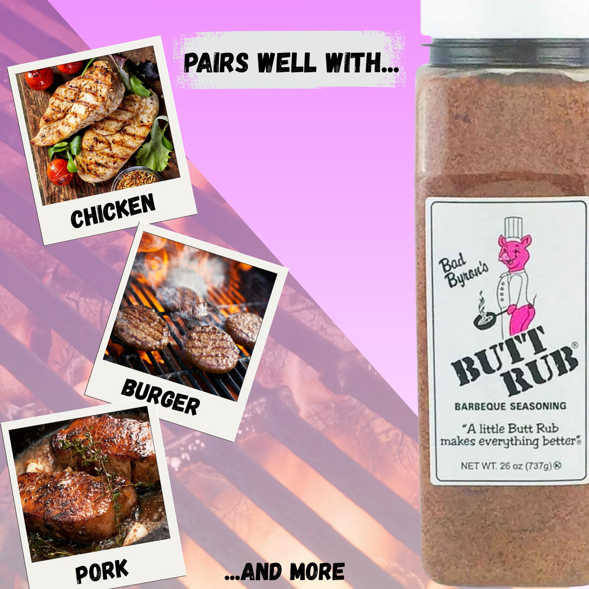 Pouring Bad Byron's Butt Rub for even coating on meat