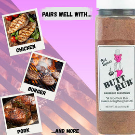 Pouring Bad Byron's Butt Rub for even coating on meat