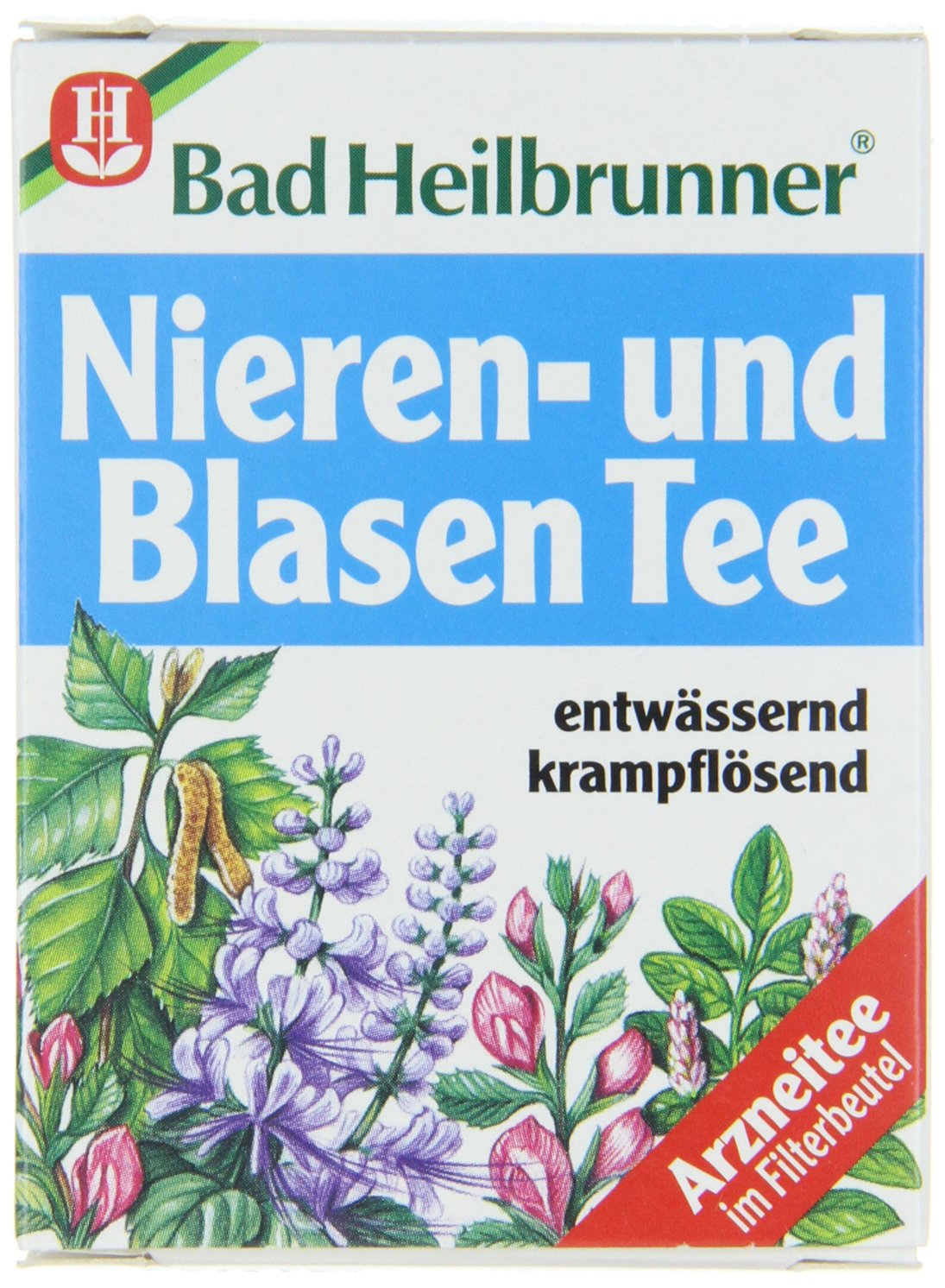 Bad Heilbrunner kidney and bladder tea pack, 4x8 teabags, ideal for daily ritual.