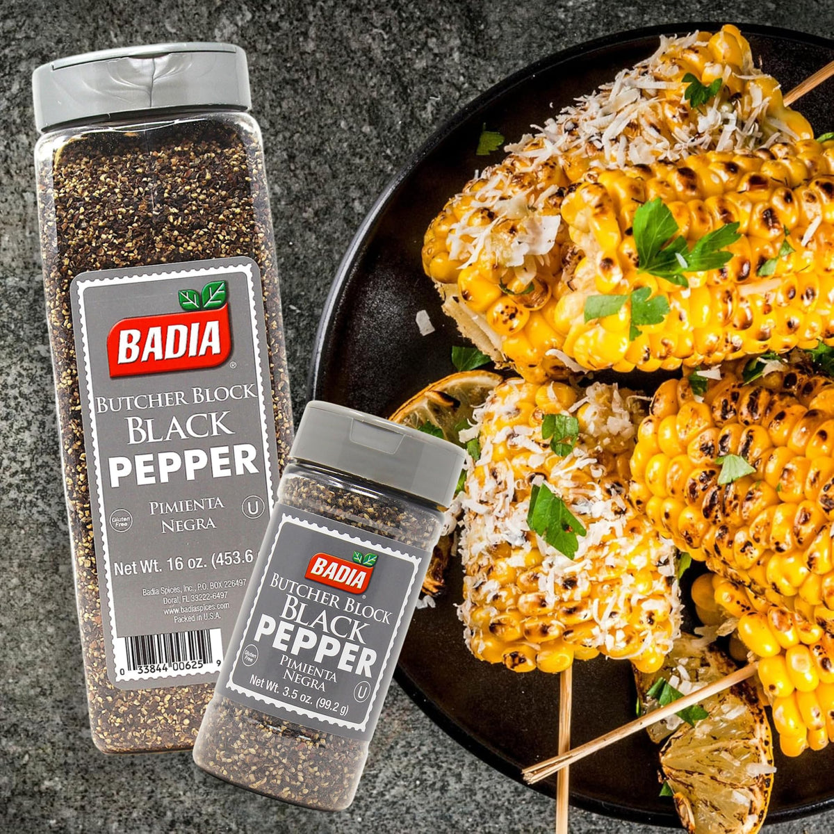 Badia Black Pepper on the grill for searing and depth.