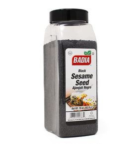 Badia black sesame seed bottle close-up showing nutty flavor for cooking