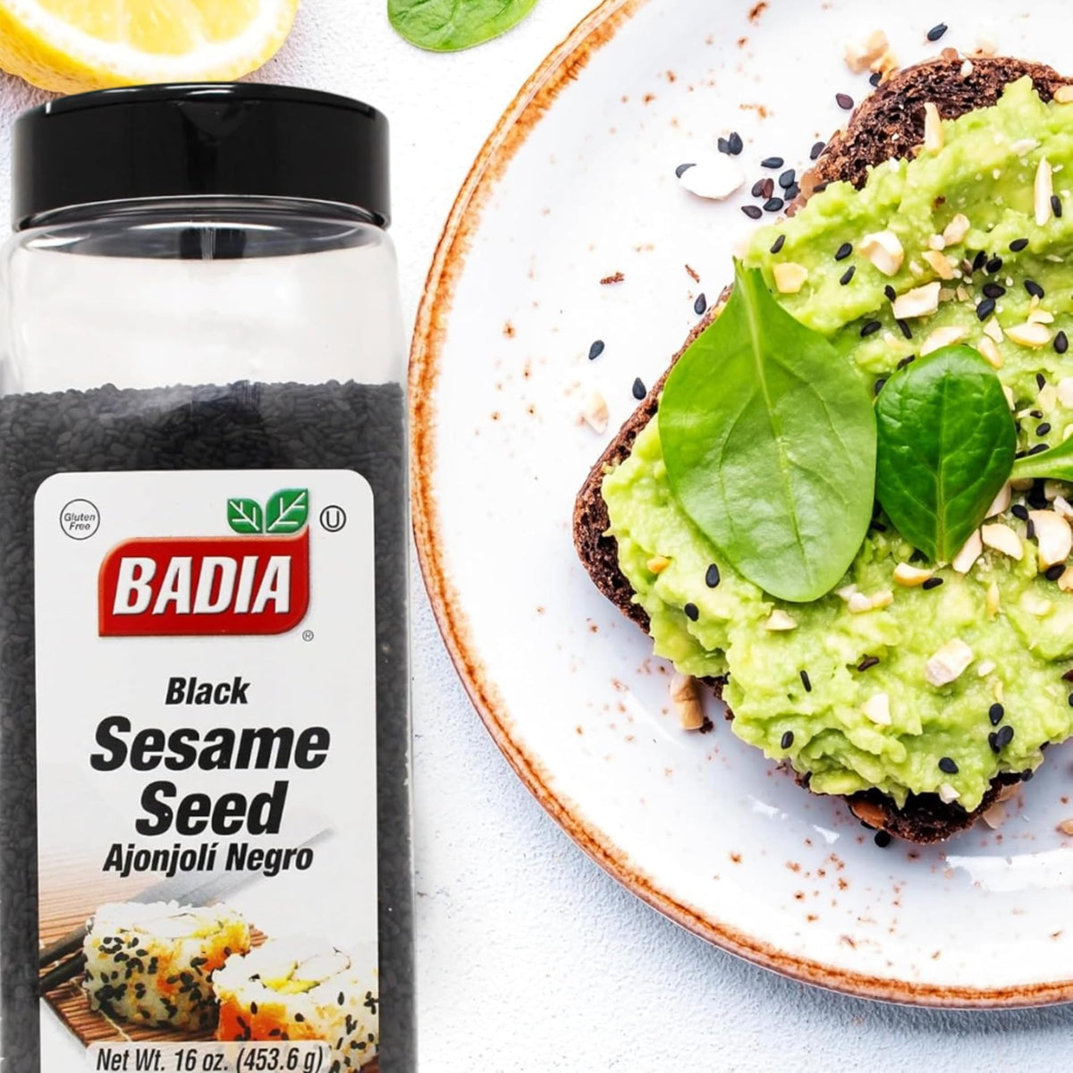 Badia black sesame seed sprinkled on bread for crunch and color