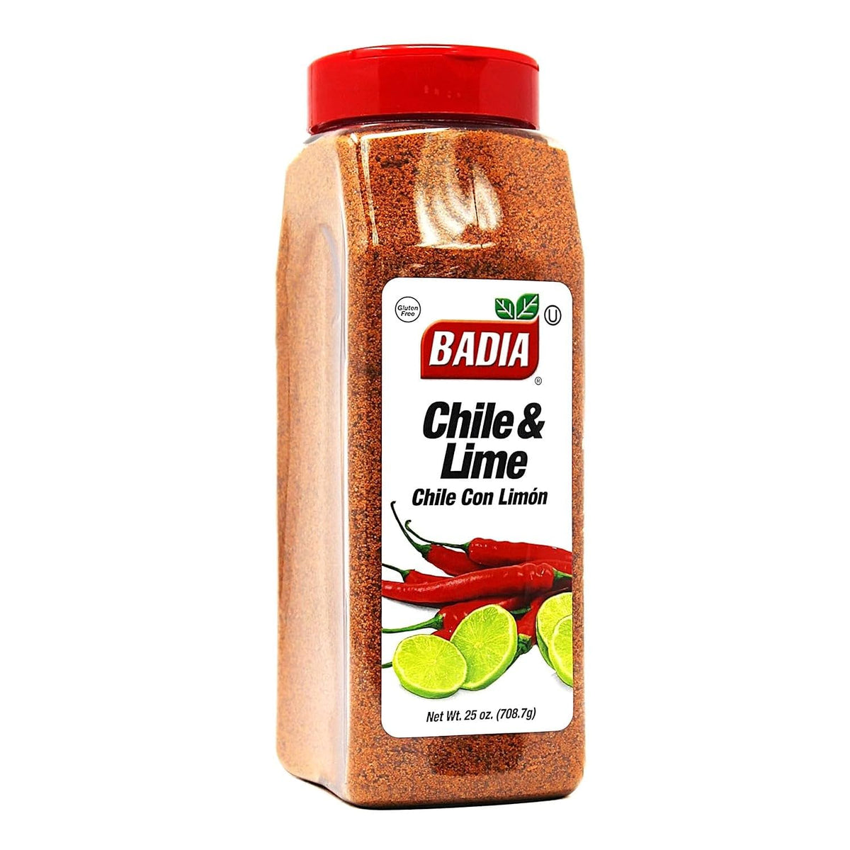 Badia Chile and Lime Seasoning bottle close-up highlighting bold citrus heat.