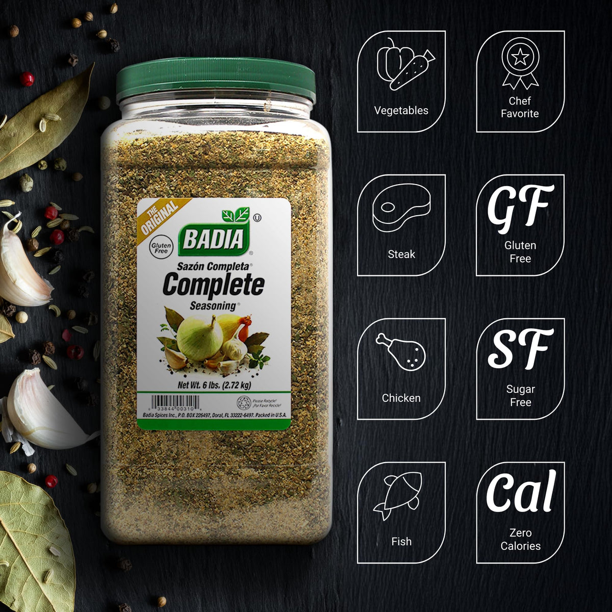 Badia Complete Seasoning bulk jar, a cost-effective option for frequent cooks and batch meals.