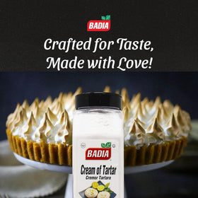 Badia Cream of Tartar being whisked to fluffy meringue peaks.