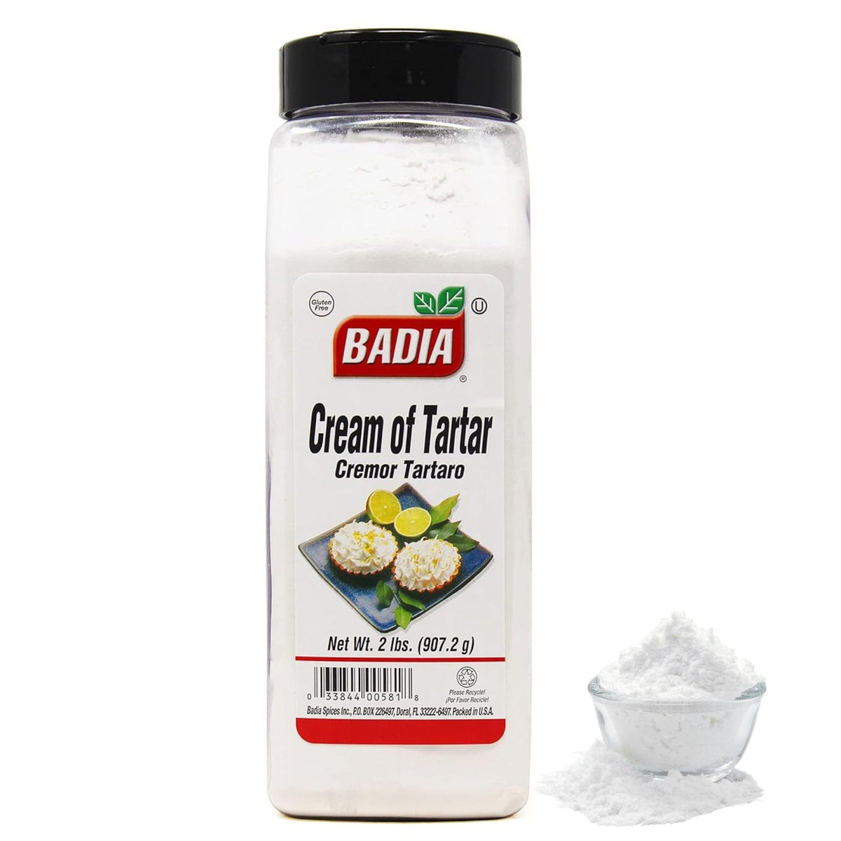 Badia Cream of Tartar powder in a jar for stable egg whites.