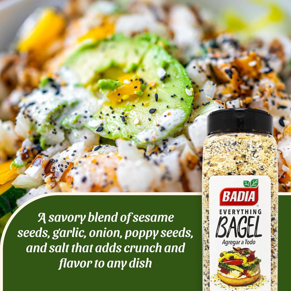 Close-up of sesame and poppy seeds shows premium ingredients.