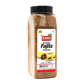 Badia Fajita Seasoning bottle pouring to boost fajita flavor