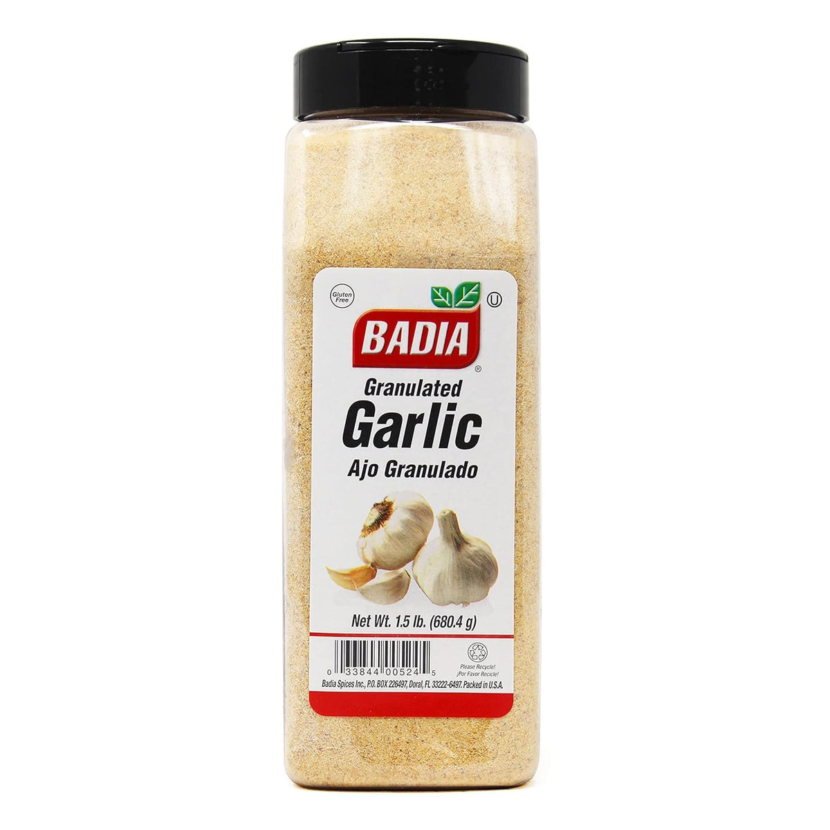 Badia granulated garlic front packaging ideal for quick, flavorful meals