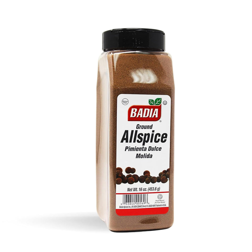 Badia ground allspice jar close-up for baking and seasoning versatility