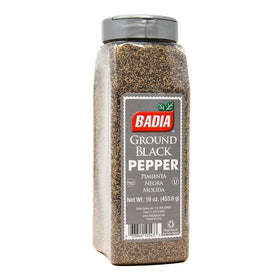 Badia ground black pepper 16oz packaging adds fresh aroma to everyday cooking.
