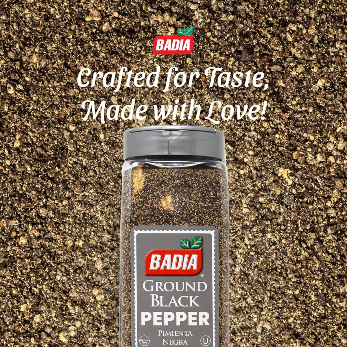 Fine ground texture of Badia pepper for smooth, even seasoning.