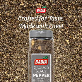 Fine ground texture of Badia pepper for smooth, even seasoning.