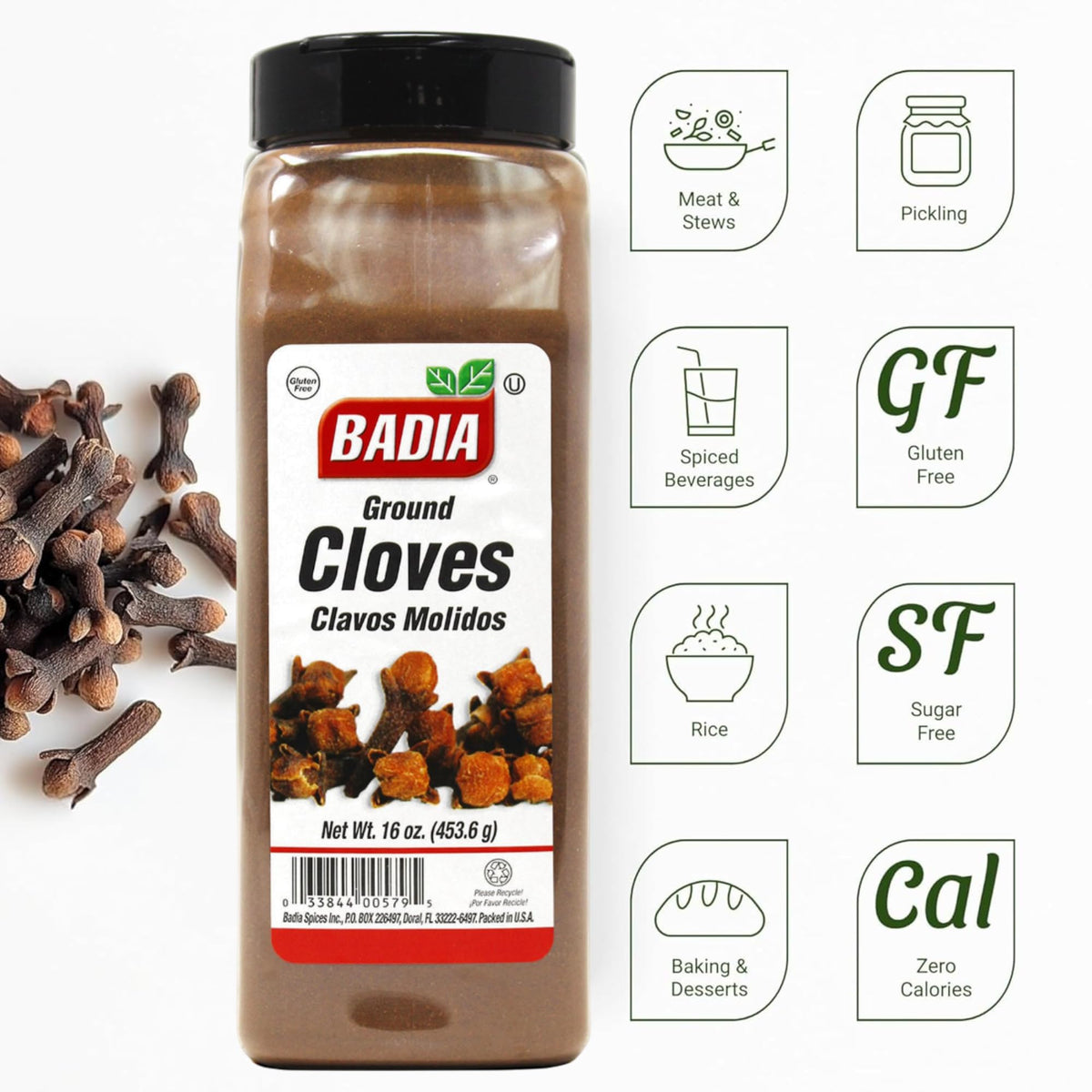 Badia Ground Cloves pour shows depth in marinades and beverages