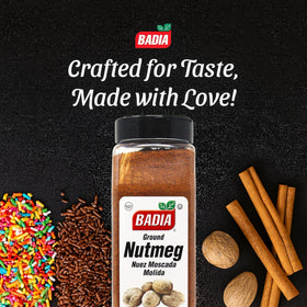 Badia ground nutmeg fine ground texture ensures even flavor distribution
