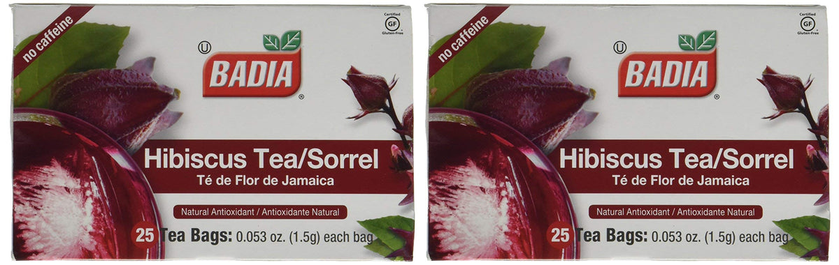 Badia hibiscus tea bags closeup ready for infusion and flavor.
