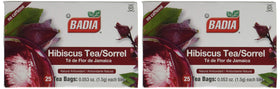 Badia hibiscus tea bags closeup ready for infusion and flavor.